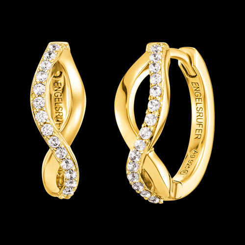 ENGELSRUFER GOLD PARADISE CZ HOOP EARRINGS