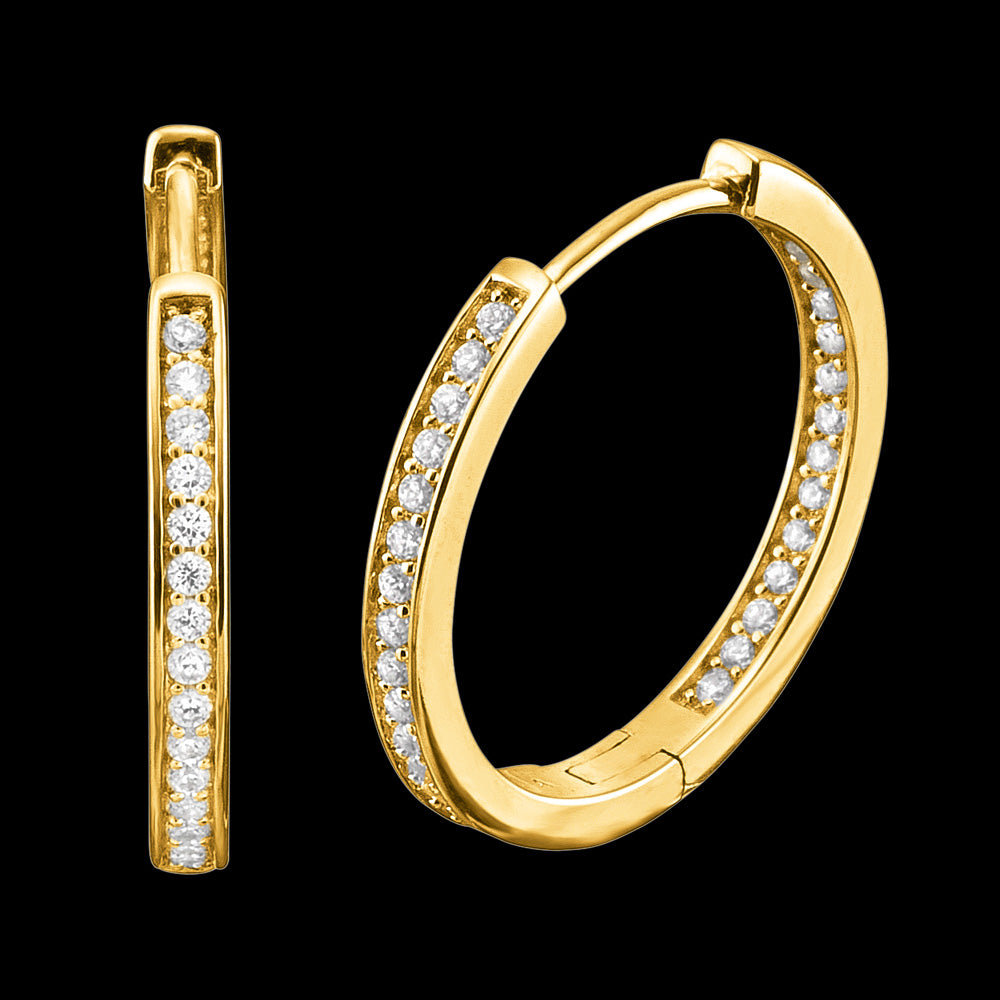 ENGELSRUFER GOLD LISA 24MM HOOP CZ EARRINGS