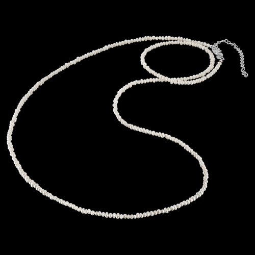 ENGELSRUFER SILVER FRESHWATER PEARL 70CM NECKLACE