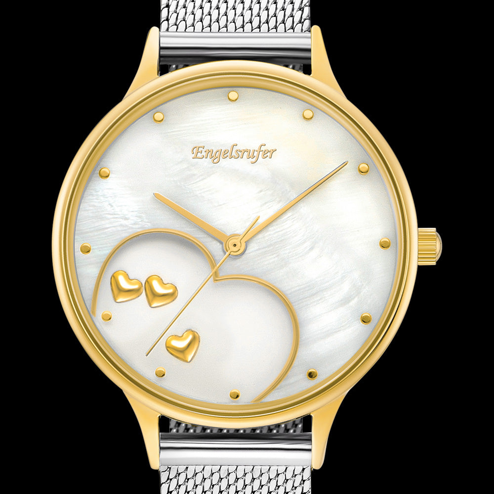 ENGELSRUFER HAPPY HEARTS GOLD WATCH - DIAL CLOSE-UP
