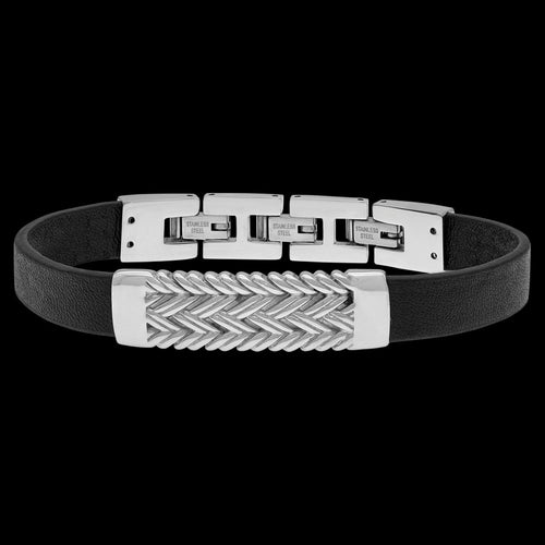 SAVE BRAVE MEN'S IAN WEAVE LEATHER BRACELET