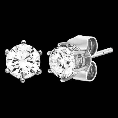 ENGELSRUFER SILVER SHINY 6MM STUD CZ EARRINGS