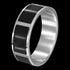 STAINLESS STEEL MEN'S BLACK PANEL RING