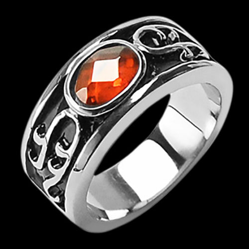 STAINLESS STEEL CARNELIAN STONE POWER RING