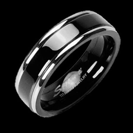 TITANIUM BLACK BAND RING