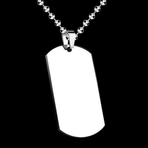 STAINLESS STEEL REGULAR DOG TAG NECKLACE 
