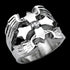 STAINLESS STEEL MEN'S CROSS & WINGS CZ RING