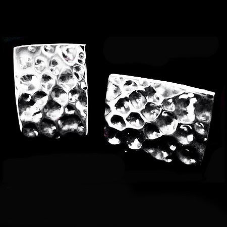 STAINLESS STEEL HAMMERED CUFFLINKS