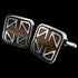 STAINLESS STEEL WOOD INLAY CUFFLINKS