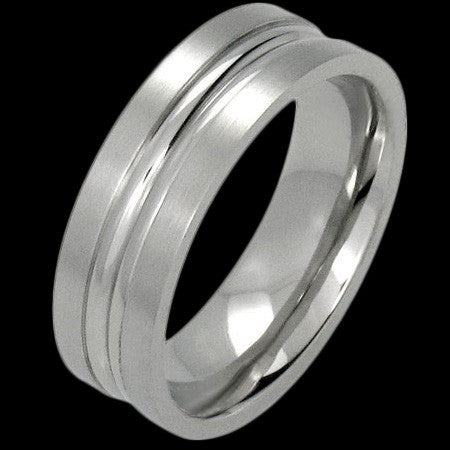 STAINLESS STEEL DUAL CHANNEL BAND RING