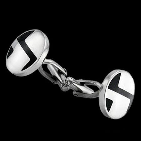 STAINLESS STEEL ZIG ZAG CUFFLINKS