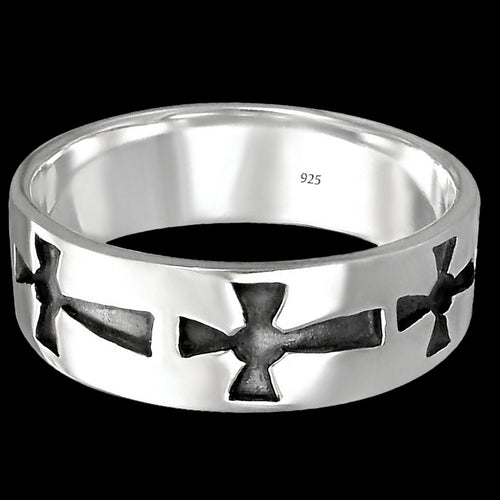 Top View Celtic Cross Ring Men's Sterling Silver | Australia