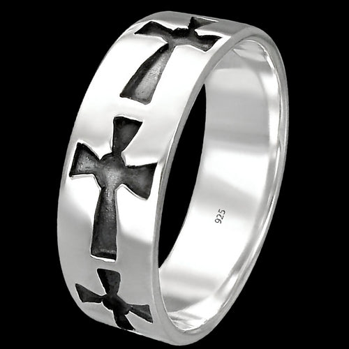Celtic Cross Ring Men's Sterling Silver | Australia