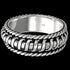 STERLING SILVER RAISED CELTIC WEAVE RING - TOP VIEW
