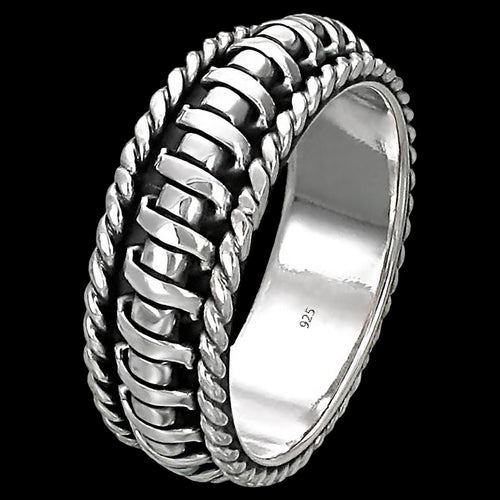 STERLING SILVER RAISED CELTIC WEAVE RING