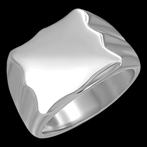 STAINLESS STEEL MEN'S BLANK SIGNET RING