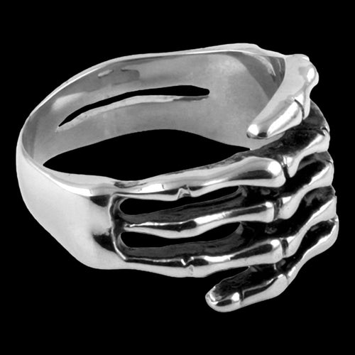 STAINLESS STEEL MEN'S SKELETAL HAND RING