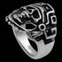 STAINLESS STEEL MEN'S SKULL AZTEC DEATH MASK RING - SIDE VIEW 1