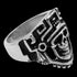 STAINLESS STEEL MEN'S SKULL AZTEC DEATH MASK RING - SIDE VIEW 2