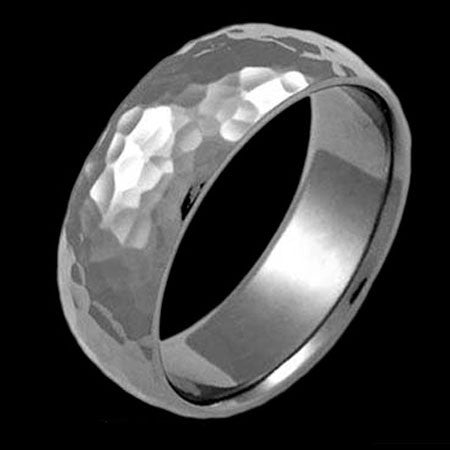 TITANIUM MATTE HAMMERED RING