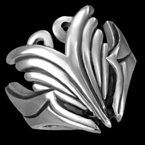 STAINLESS STEEL MEN'S TRIBAL RING - TOP VIEW