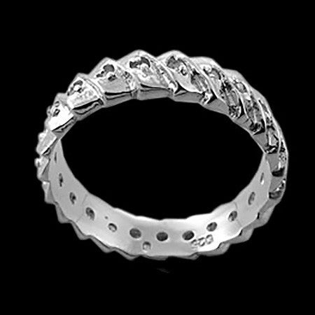 STERLING SILVER DOUBLE ROW CZ RING