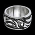 STAINLESS STEEL MEN'S TRIBAL WIDE BAND RING - TOP VIEW