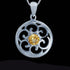 STERLING SILVER FILAGREE CITRINE CIRCLE NECKLACE