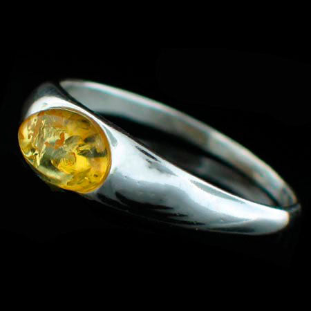 STERLING SILVER HONEY AMBER RING