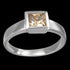 STAINLESS STEEL LADIES BEZEL SET TOPAZ RING - FRONT VIEW