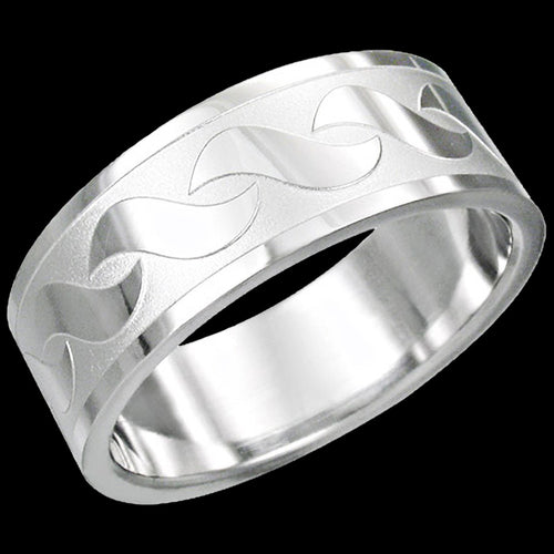STAINLESS STEEL MEN'S CELTIC WAVE SATIN FINISH RING