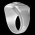 STAINLESS STEEL MEN'S POWER & PROTECTION SIGNET RING - SIDE VIEW