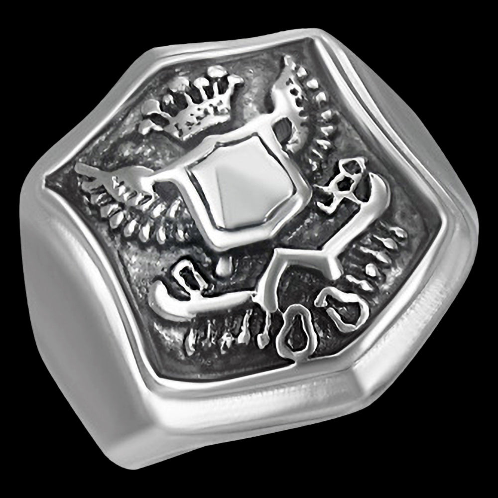 STAINLESS STEEL MEN'S POWER & PROTECTION SIGNET RING