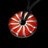 STAINLESS STEEL RED LUCITE DONUT NECKLACE