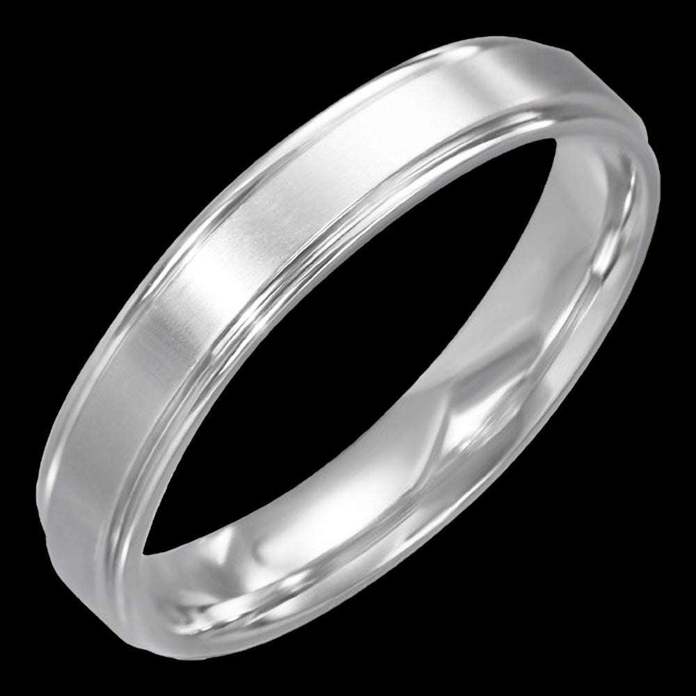STAINLESS STEEL MEN'S THIN BAND MATT FINISH RING