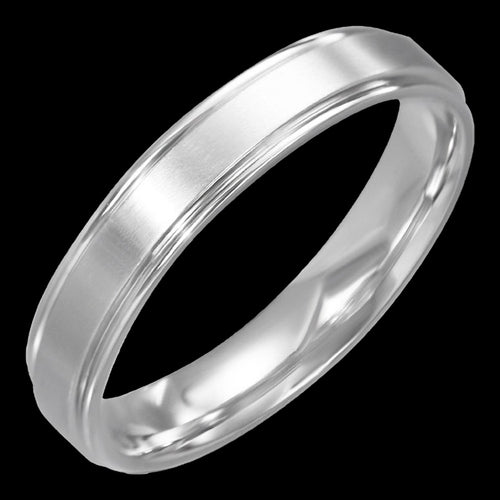STAINLESS STEEL MEN'S THIN BAND MATT FINISH RING