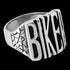 STAINLESS STEEL MEN'S BIKER IDENTITY RING - FRONT VIEW