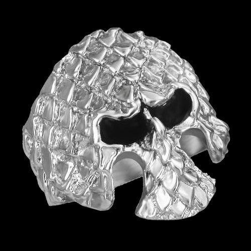 STAINLESS STEEL MEN'S SKULL GRID RING
