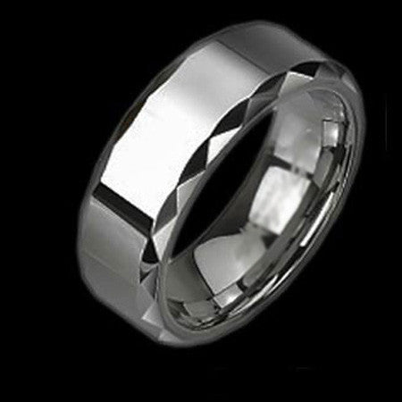 TUNGSTEN CARBIDE PRISM EDGE BAND RING