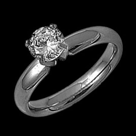 STAINLESS STEEL CLAW SET CATHEDERAL SOLITAIRE RING - 1