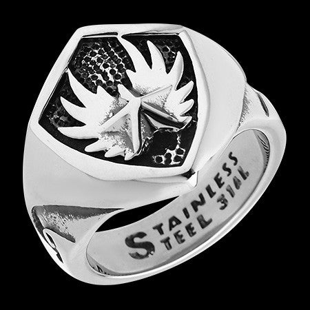 STAINLESS STEEL ANGEL WINGS RING