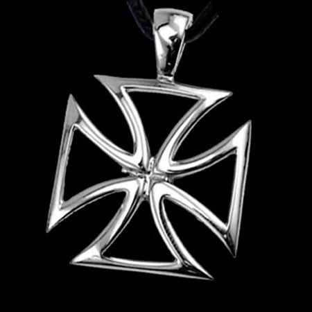 STAINLESS STEEL CUT OUT IRON CROSS NECKLACE
