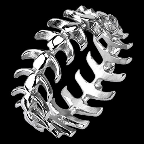 STAINLESS STEEL MEN'S SPINE VERTEBRAE RING