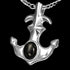 STAINLESS STEEL ONYX ANCHOR NECKLACE