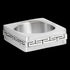 STAINLESS STEEL MEN'S SQUARE GREEK KEY RING - FRONT VIEW