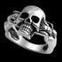 STAINLESS STEEL SKULL AND WOMAN BAND RING - 1