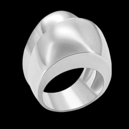 STAINLESS STEEL DOUBLE WAVE LADIES RING