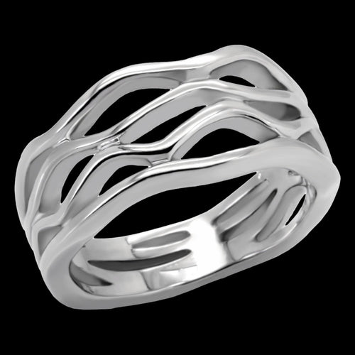 STAINLESS STEEL OPEN WEAVE LADIES RING