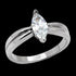 STAINLESS STEEL MARQUIS CZ SOLITAIRE LADIES RING