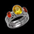 STAINLESS STEEL LADIES 3 BANDS CZ RING